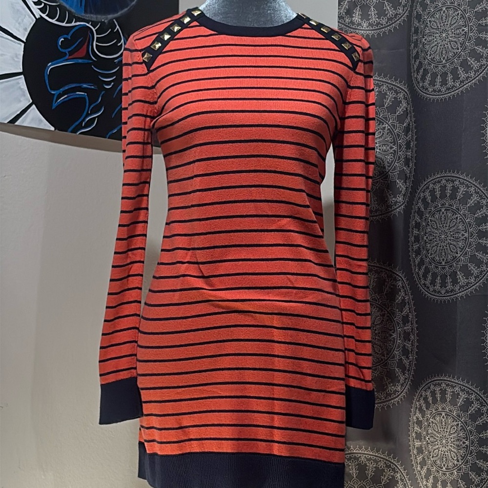 Michael Kors Striped and Studded Minidress